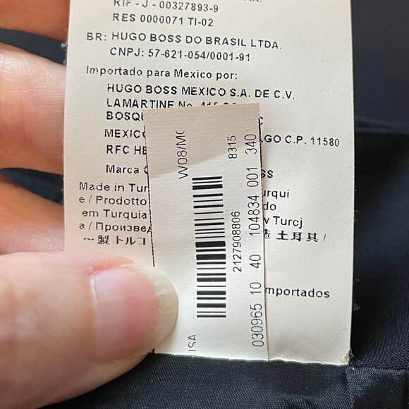 Hugo Boss Designer Vtg Nautical Inspired Virgin Wool Pencil Skirt Navy Sz 10 - Picture 10 of 12